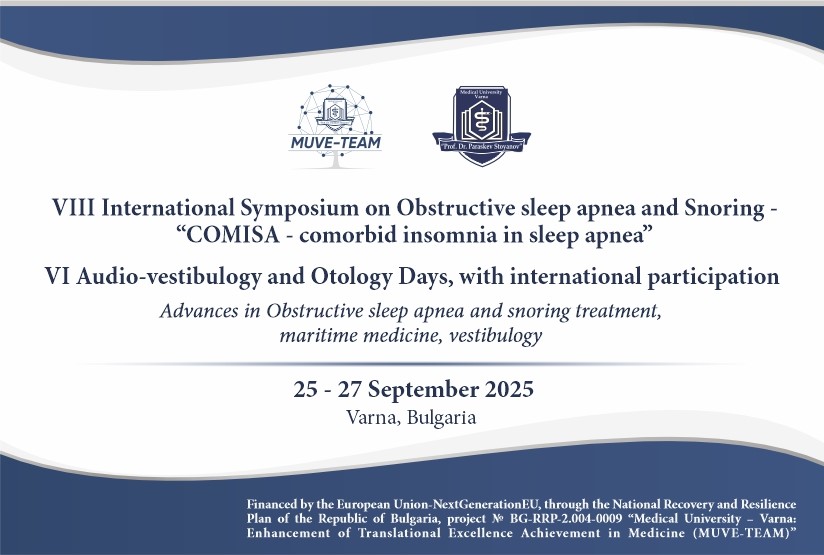  Международен симпозуим „COMISA – comorbid insomnia in sleep apnea” ще се проведе от 25 до 27 септември в курорта Св. св. Константин и Елена